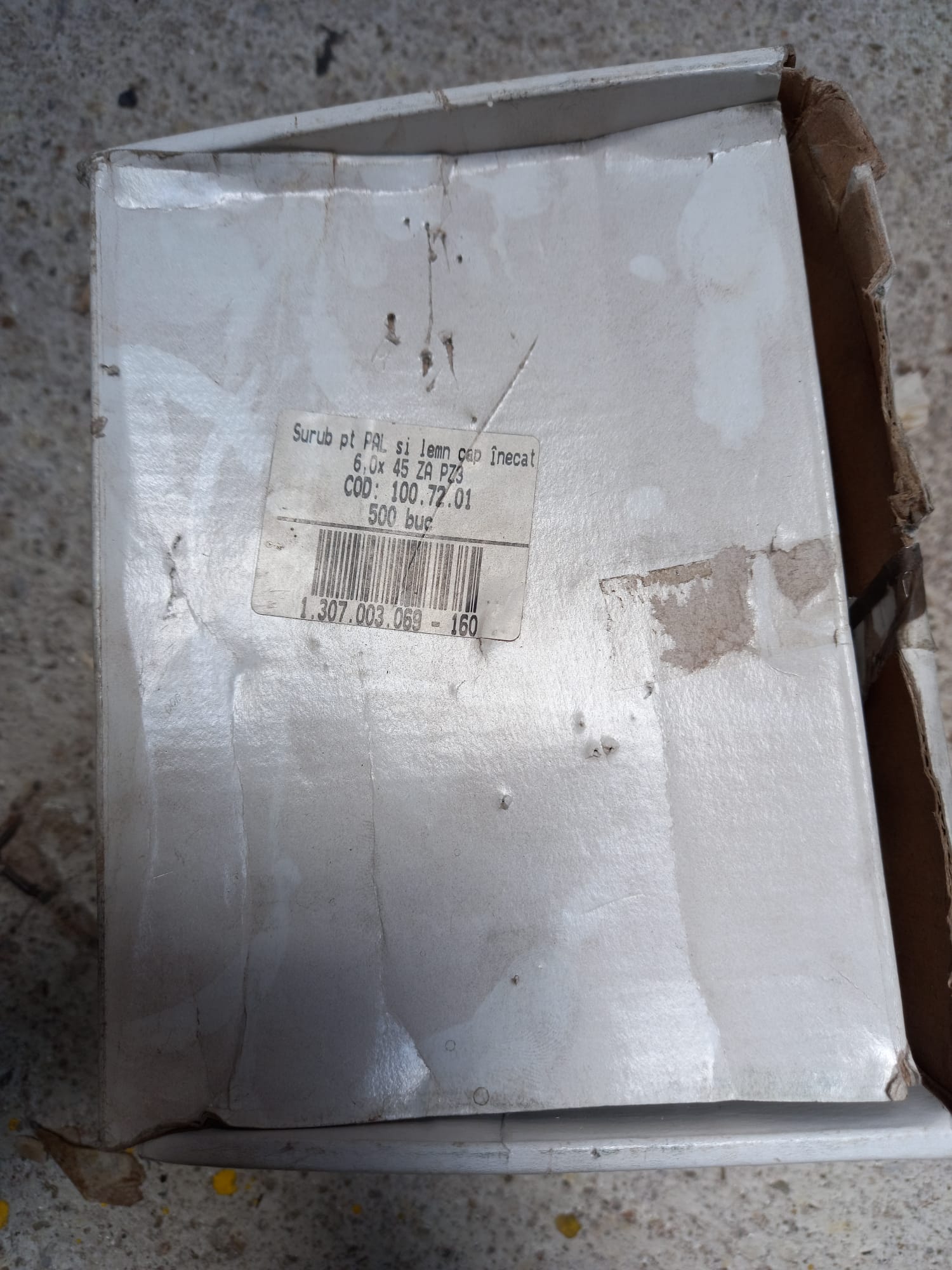 Surub pentru PAL si lemn cap inecat 6,0x 45 PZ3 (PACHET 2 cutii x 500 bucati)